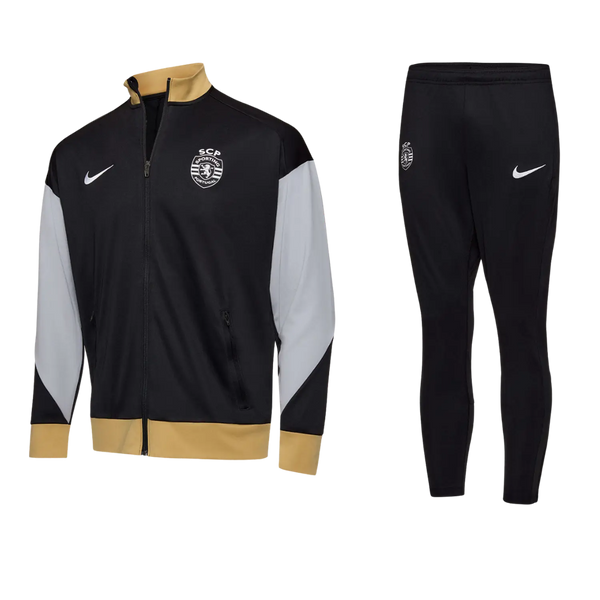 Conjunto Fato de Treino Sporting 24/25 - Preto/Dourado
