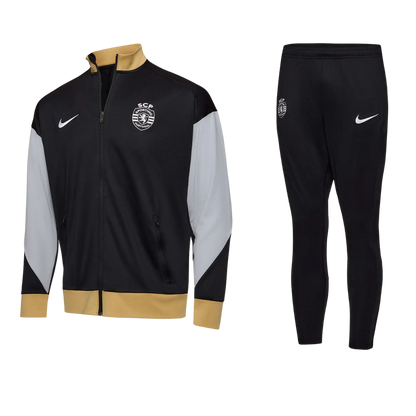 Conjunto Fato de Treino Sporting 24/25 - Preto/Dourado