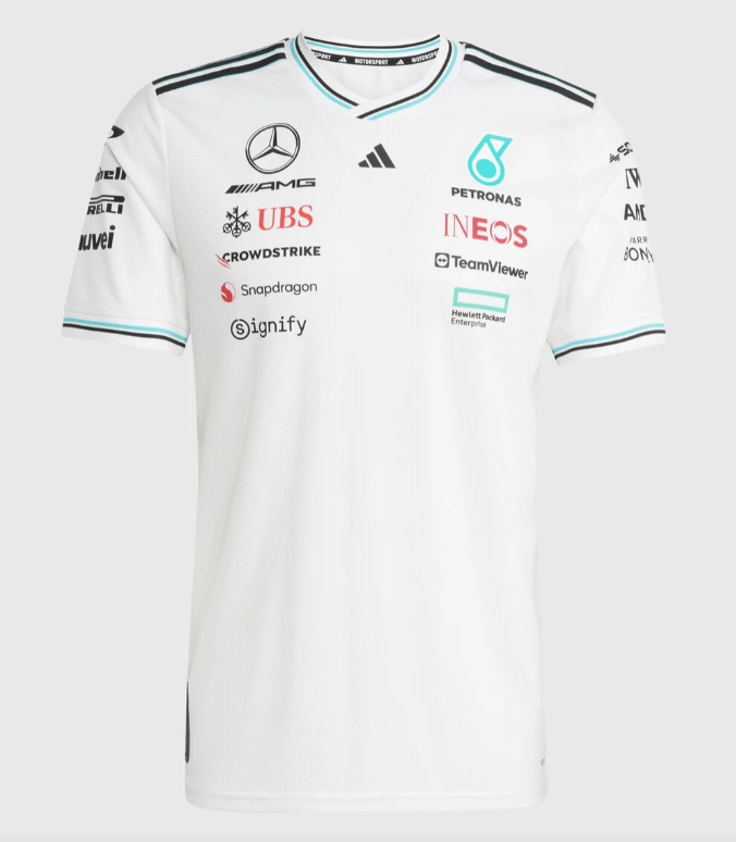 CAMISOLA F1 MERCEDES x ADIDAS 2025 - BRANCO