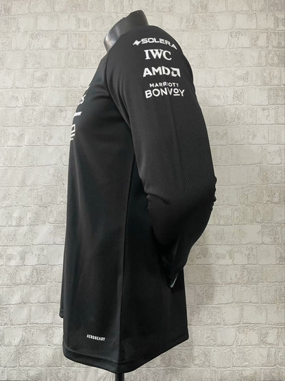 CAMISOLA F1 MERCEDES x ADIDAS 2025 MANGAS LONGAS - PRETO