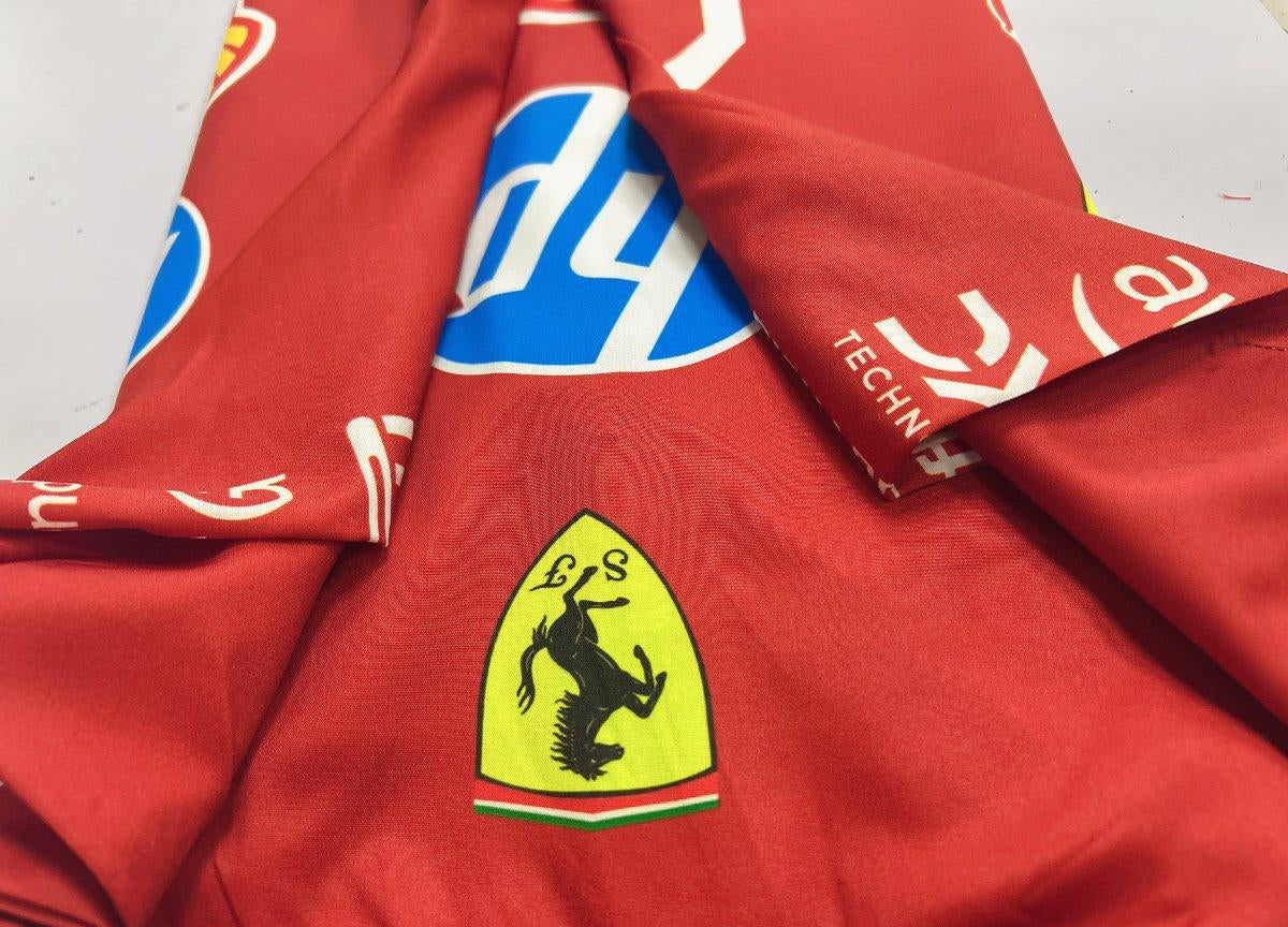 Camisola F1 Ferrari 2025 com Botões – Camisa Vermelha Racing