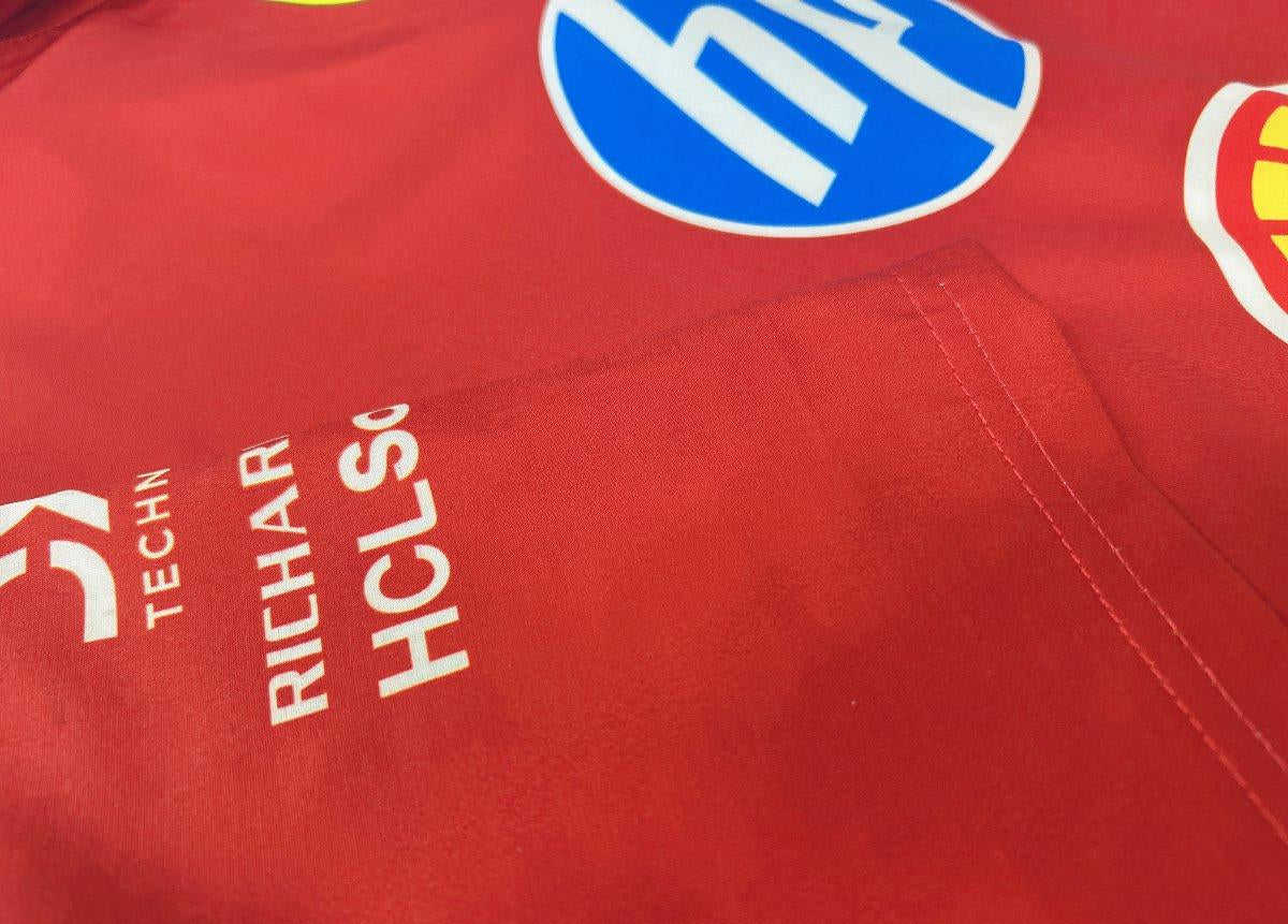 Camisola F1 Ferrari 2025 com Botões – Camisa Vermelha Racing