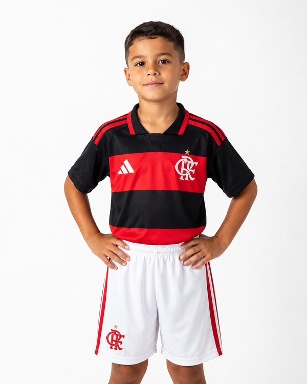 Conjunto Flamengo Primeiro Equipamento 26/27 Criança